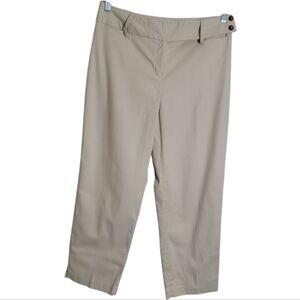 Pursuits women's khaki ankle high rise pants size 8 petite